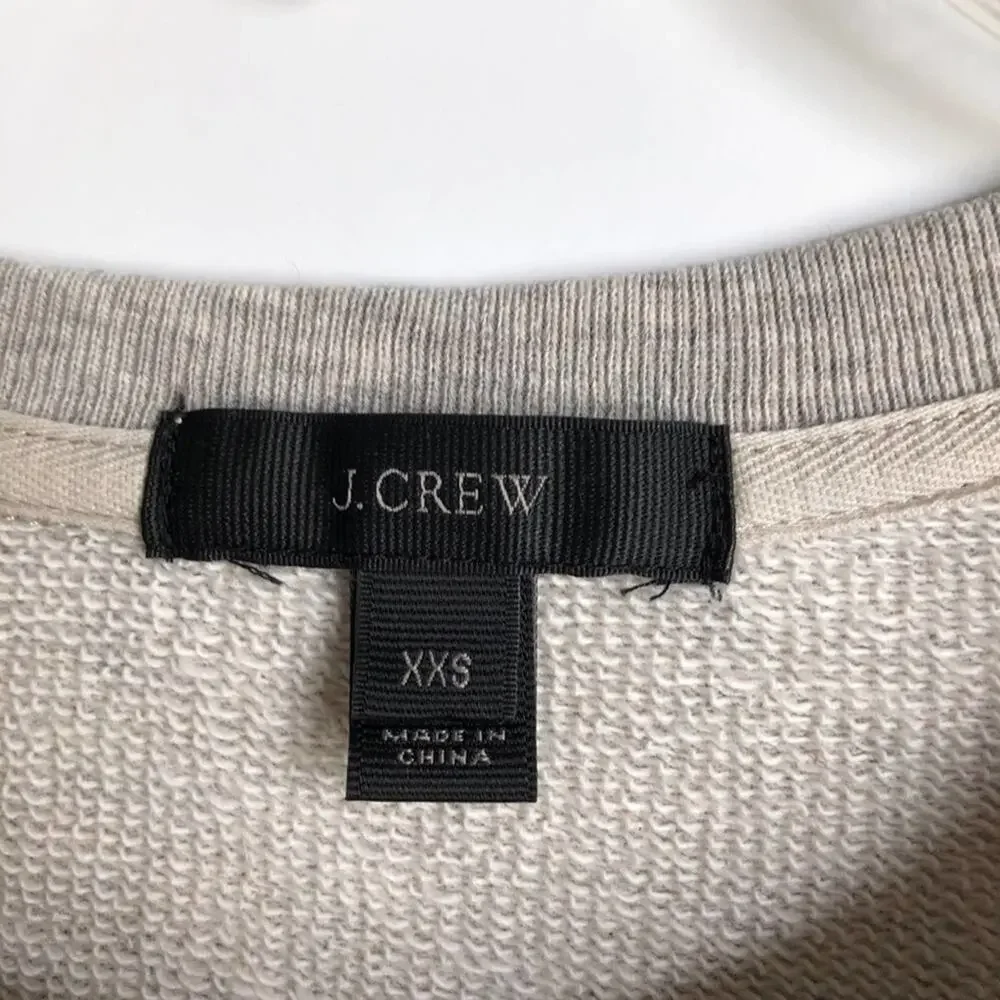J. Crew Ruffle Hem Sweater XXS Grey / Cream